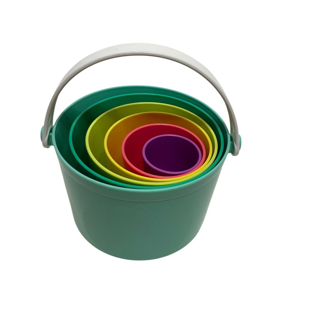 Tupperware Tuppertoys Tote Em Pails Stacking Nesting Buckets Multi Color